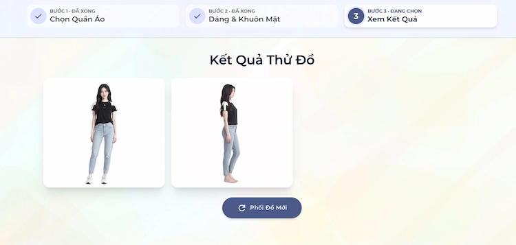 Công cụ AI hỗ trợ phối đồ và cho thử đồ trên model
