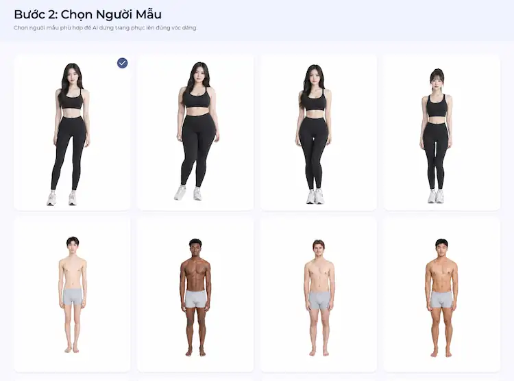 Model AI hỗ trợ thử đồ lên Model
