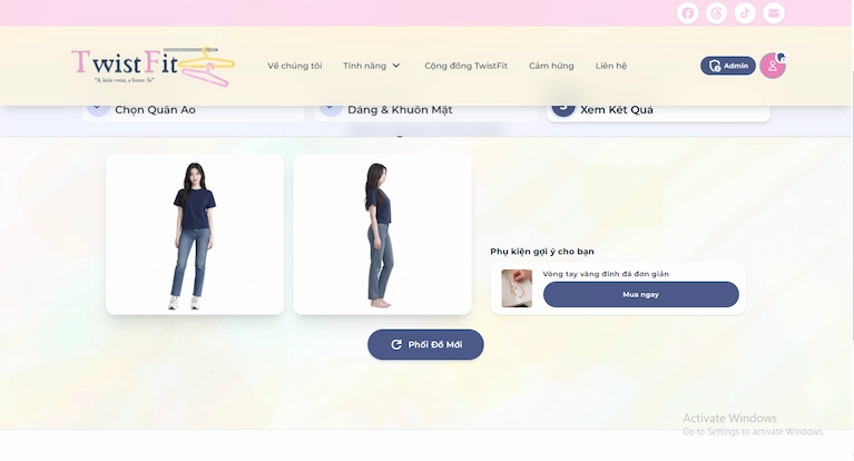 Kết quả sau khi sử dụng AI phối đồ TwistFit