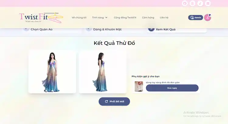 AI phối đồ từ TwistFit, phối 1 bộ trang phục hoàn chỉnh