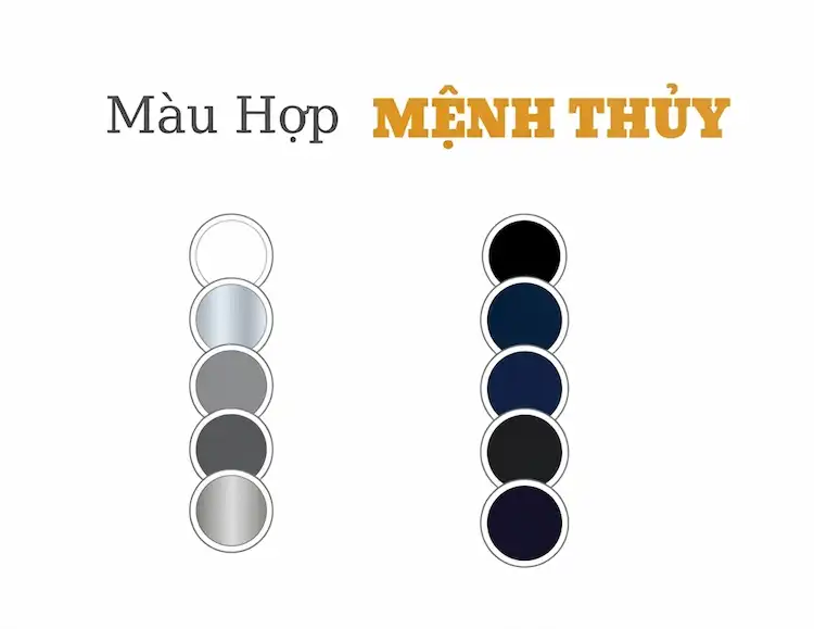 Các màu sắc hợp với mệnh thuỷ